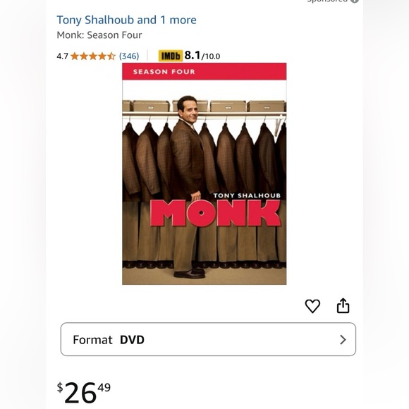 Monk Season Four DVD Set - Picture 4 of 4